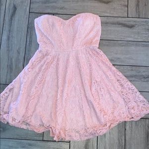 Pink dress with lace